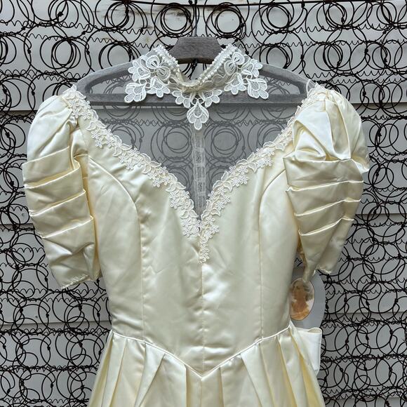 80s Jessica McClintock Wedding Dress Cinderella Cottagecore Victorian Style NWT - Picture 5 of 14